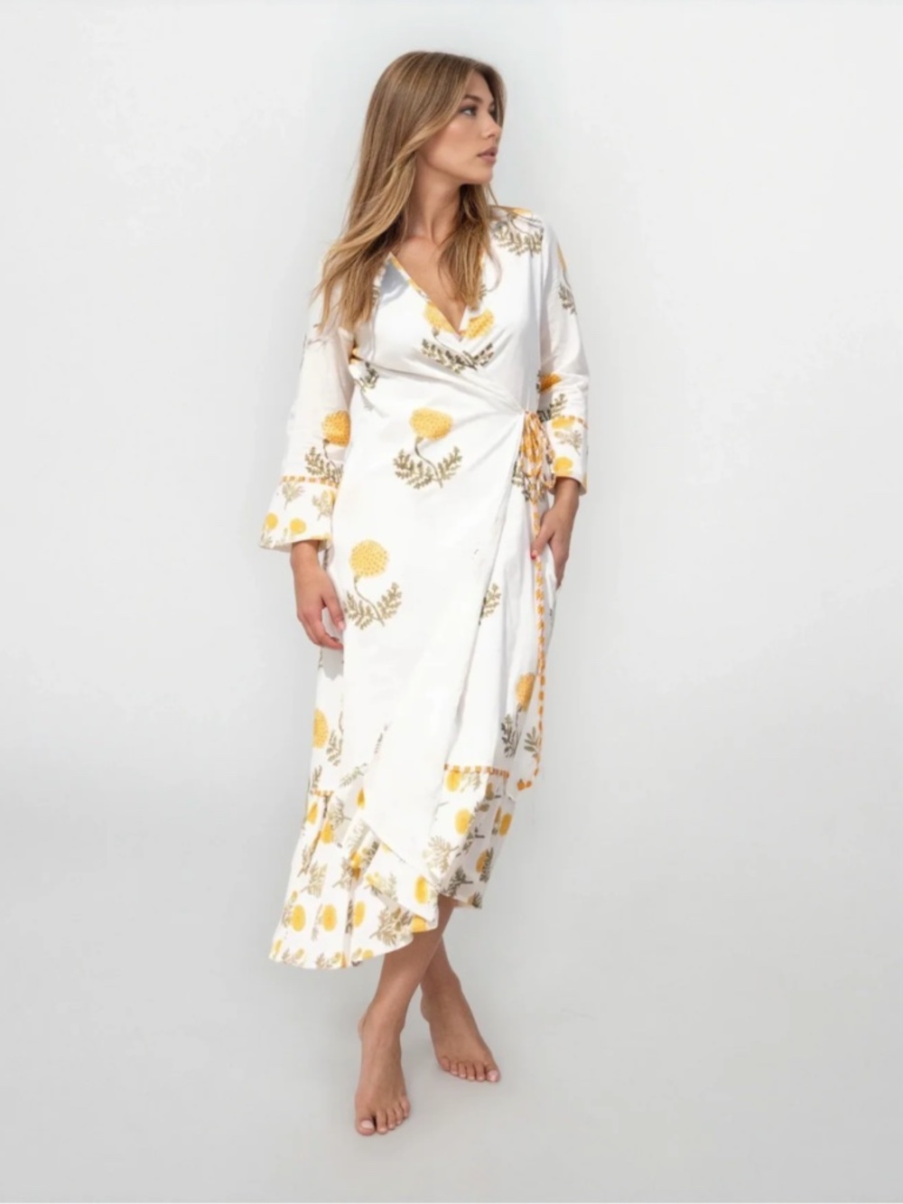 NIBI-MTK Rhode Wrap Dress Marigold XS/S NWT